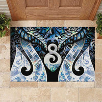 New Zealand Aotearoa Rubber Doormat Pikorua Single Twist Green Paua Shell DT05 Green - Polynesian Pride