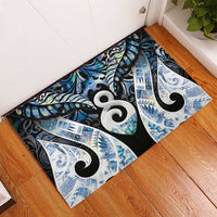 New Zealand Aotearoa Rubber Doormat Pikorua Single Twist Green Paua Shell DT05 - Polynesian Pride
