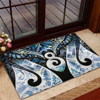 New Zealand Aotearoa Rubber Doormat Pikorua Single Twist Green Paua Shell DT05 - Polynesian Pride