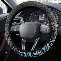 New Zealand Aotearoa Steering Wheel Cover Pikorua Single Twist Green Paua Shell DT05 - Polynesian Pride