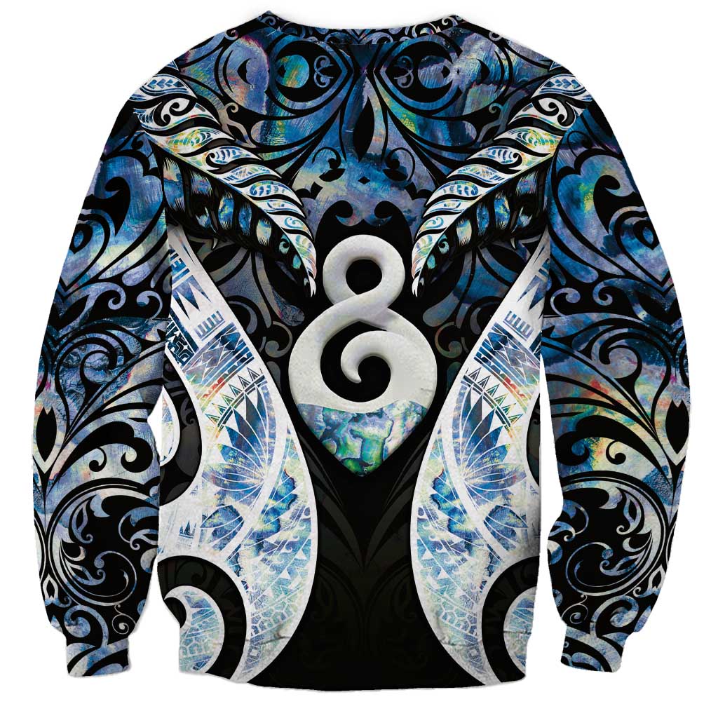 New Zealand Aotearoa Sweatshirt Pikorua Single Twist Green Paua Shell