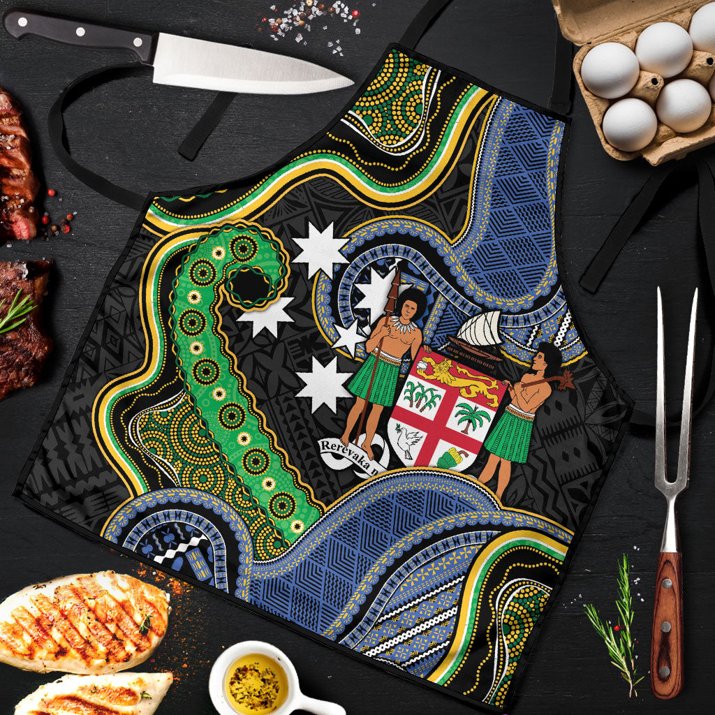 South Sea Islanders And Fiji Apron Fijian Coat Of Arms And Southern Cross DT05 Black - Polynesian Pride