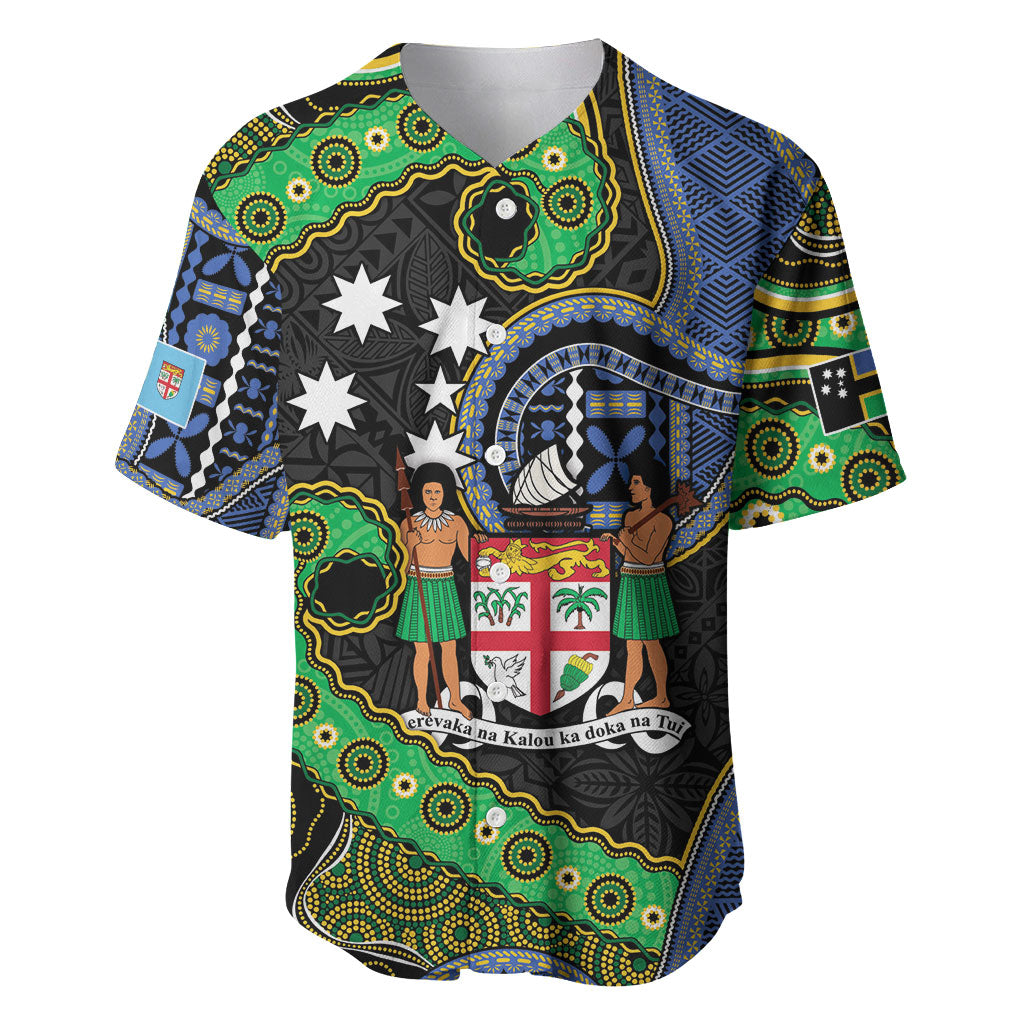 South Sea Islanders And Fiji Baseball Jersey Fijian Coat Of Arms And Southern Cross DT05 Black - Polynesian Pride
