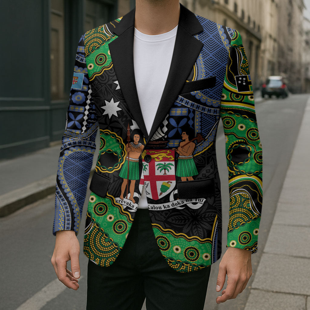 South Sea Islanders And Fiji Blazer Fijian Coat Of Arms And Southern Cross DT05 - Polynesian Pride