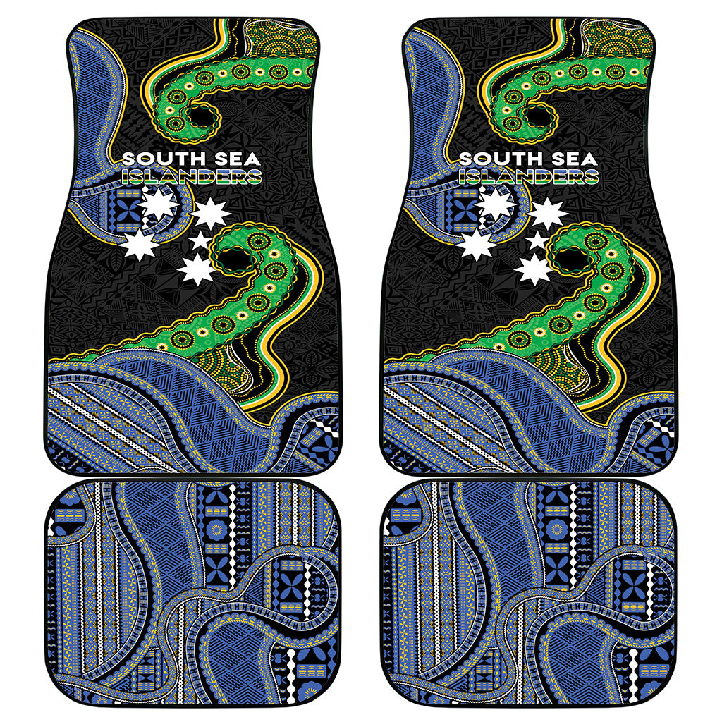 South Sea Islanders And Fiji Car Mats Fijian Coat Of Arms And Southern Cross DT05 - Polynesian Pride