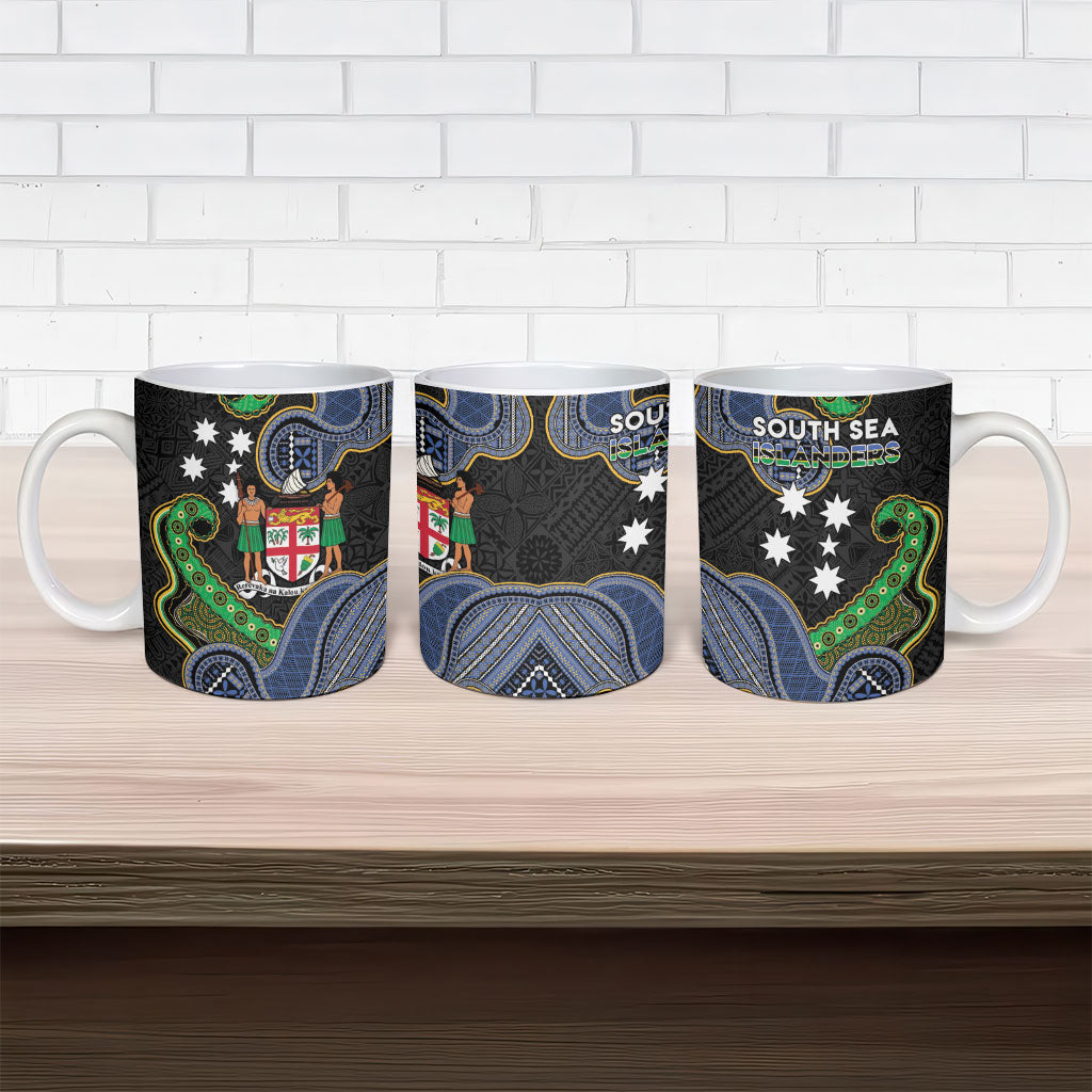 South Sea Islanders And Fiji Ceramic Mug Fijian Coat Of Arms And Southern Cross DT05 - Polynesian Pride