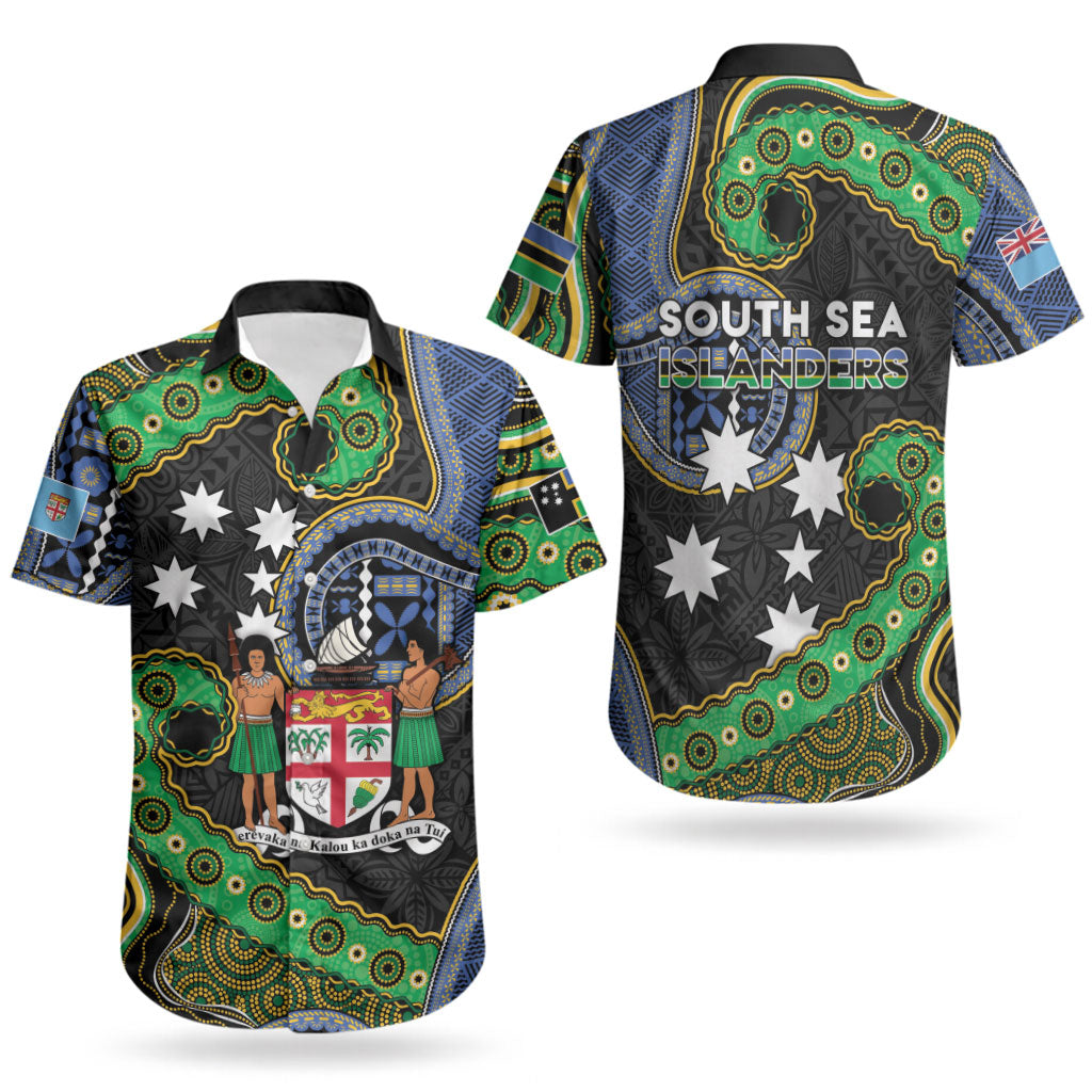 South Sea Islanders And Fiji Couples Matching Long Sleeve Bodycon Dress and Hawaiian Shirt Fijian Coat Of Arms And Southern Cross DT05 - Polynesian Pride