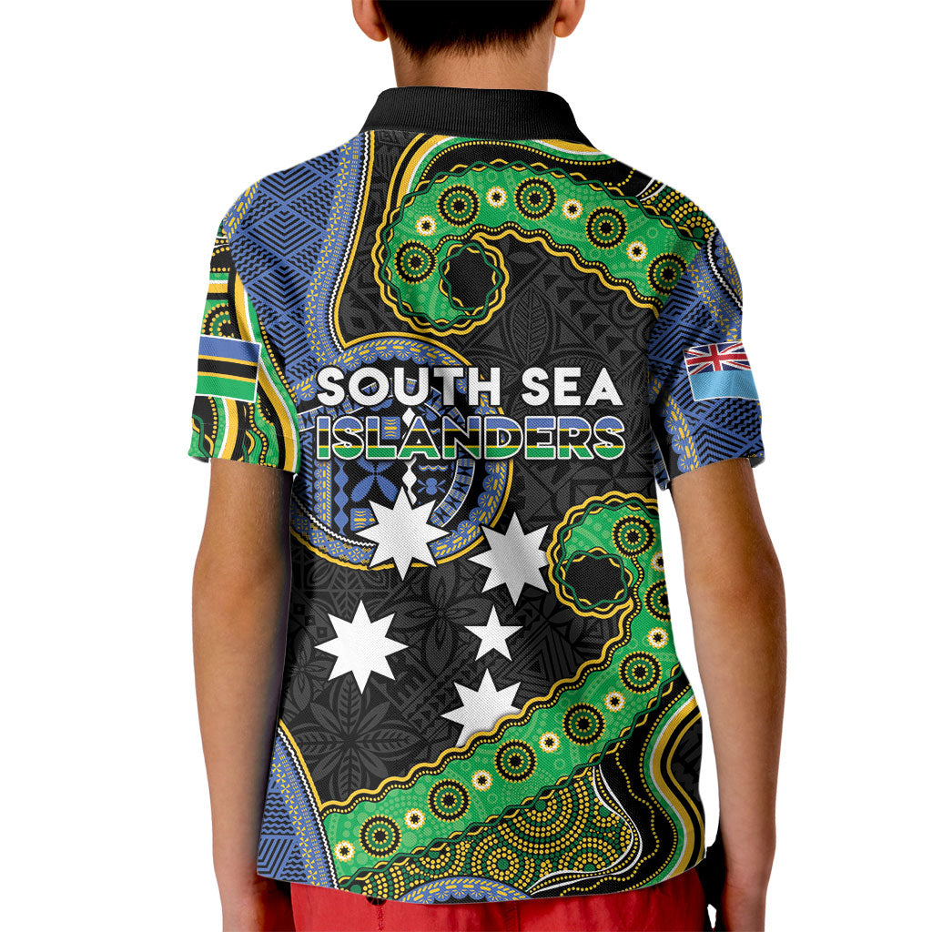 South Sea Islanders And Fiji Kid Polo Shirt Fijian Coat Of Arms And Southern Cross DT05 - Polynesian Pride