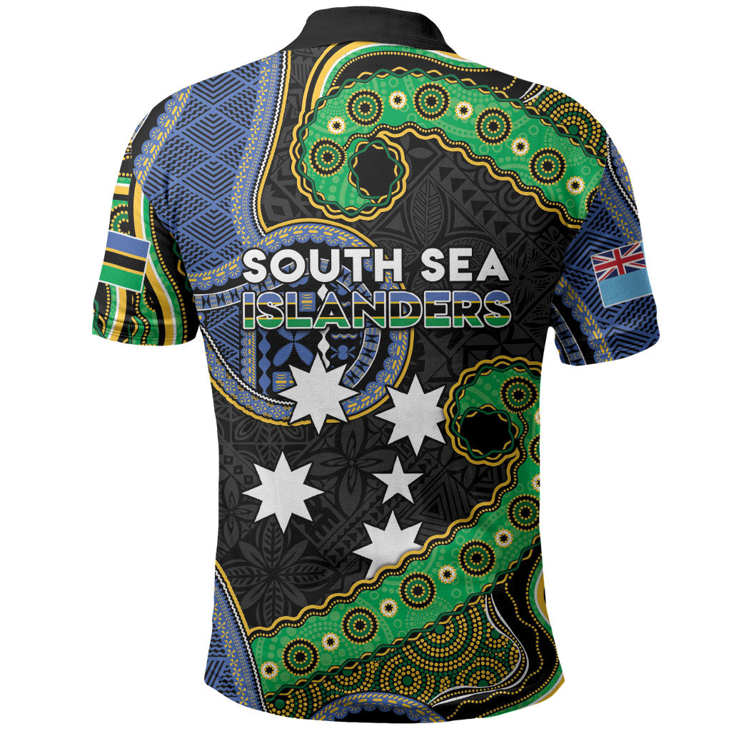South Sea Islanders And Fiji Polo Shirt Fijian Coat Of Arms And Southern Cross DT05 - Polynesian Pride