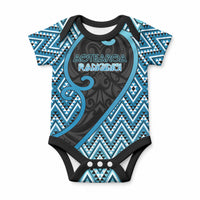 Custom Aotearoa Atua Ranginui Baby Onesie Maori Sky Father Koru Patterns