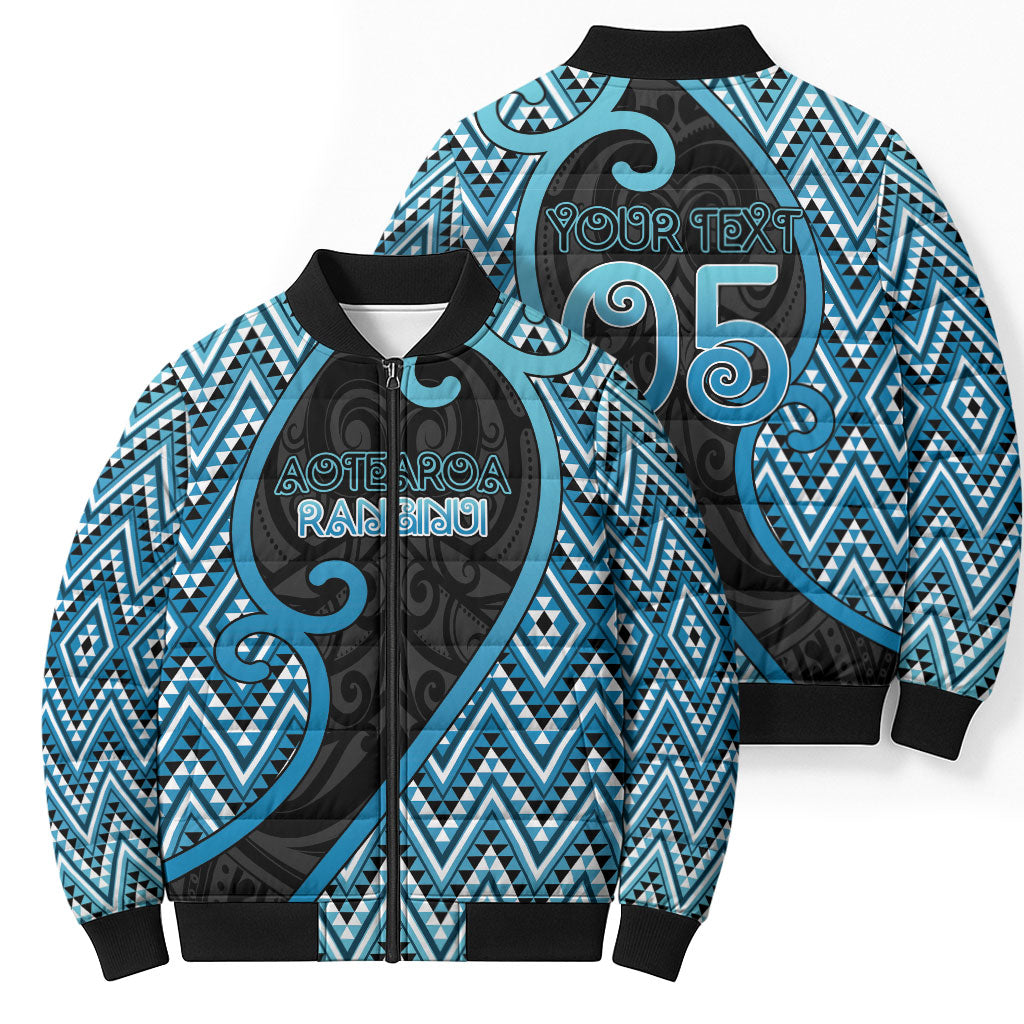 Custom Aotearoa Atua Ranginui Bomber Puffer Jacket Maori Sky Father Koru Patterns