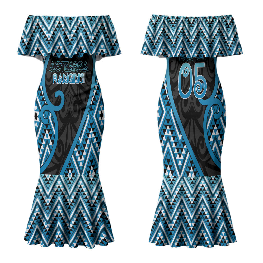 Custom Aotearoa Atua Ranginui Family Matching Mermaid Dress and Hawaiian Shirt Maori Sky Father Koru Patterns