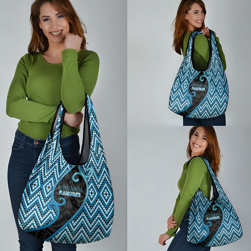 Aotearoa Atua Ranginui Grocery Bag Maori Sky Father Koru Patterns