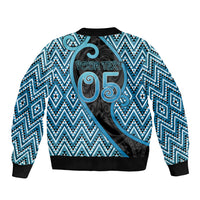 Custom Aotearoa Atua Ranginui Sleeve Zip Bomber Jacket Maori Sky Father Koru Patterns