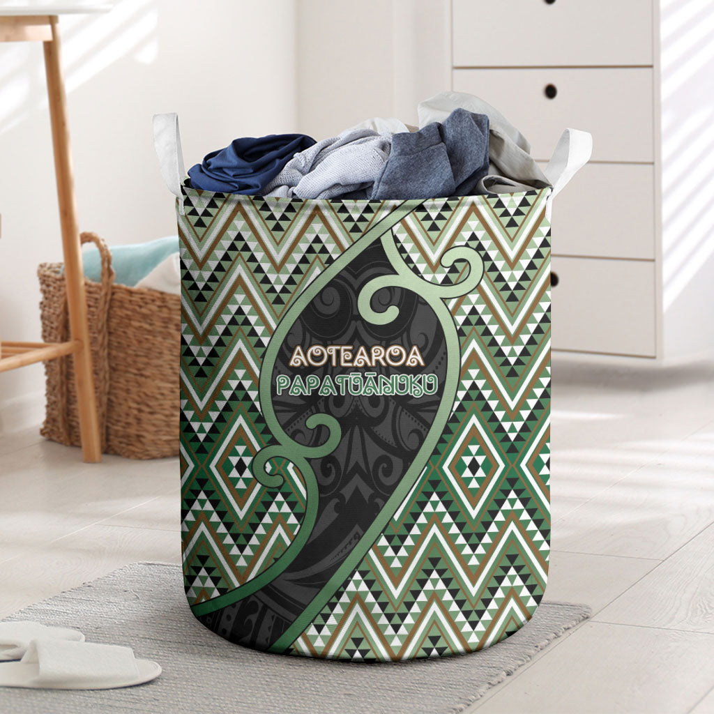 Aotearoa Atua Papatuanuku Laundry Basket Earth Mother Father Koru Patterns