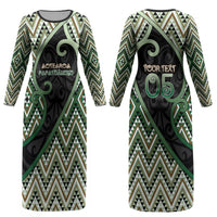 Custom Aotearoa Atua Papatuanuku Couples Matching Long Sleeve Bodycon Dress and Hawaiian Shirt Earth Mother Father Koru Patterns