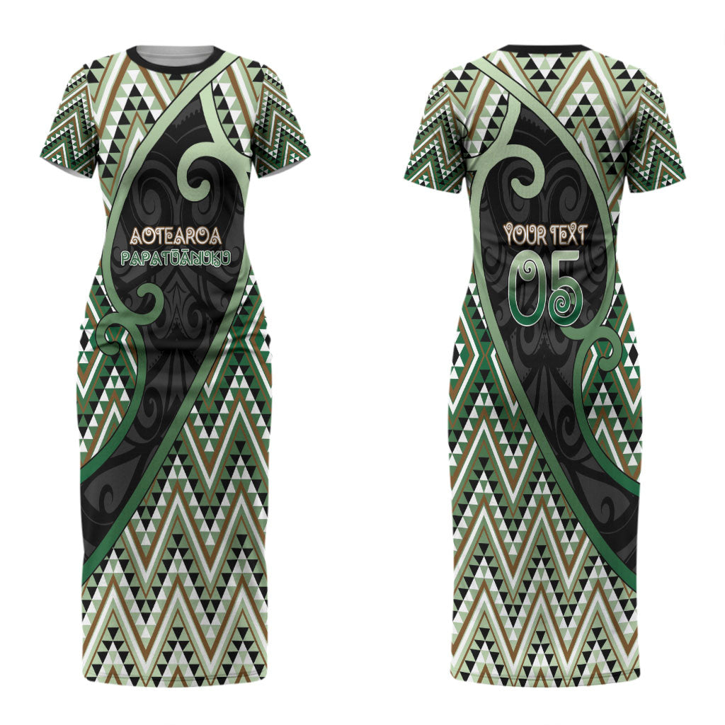 Custom Aotearoa Atua Papatuanuku Couples Matching Short Sleeve Bodycon Dress and Long Sleeve Button Shirt Earth Mother Father Koru Patterns