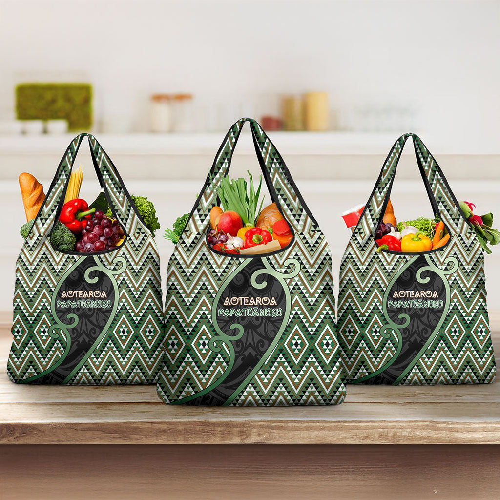Aotearoa Atua Papatuanuku Grocery Bag Earth Mother Father Koru Patterns