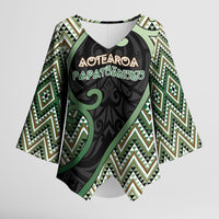Custom Aotearoa Atua Papatuanuku Kimono Sleeve Blouse Earth Mother Father Koru Patterns