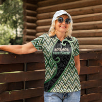 Custom Aotearoa Atua Papatuanuku Women Polo Shirt Earth Mother Father Koru Patterns