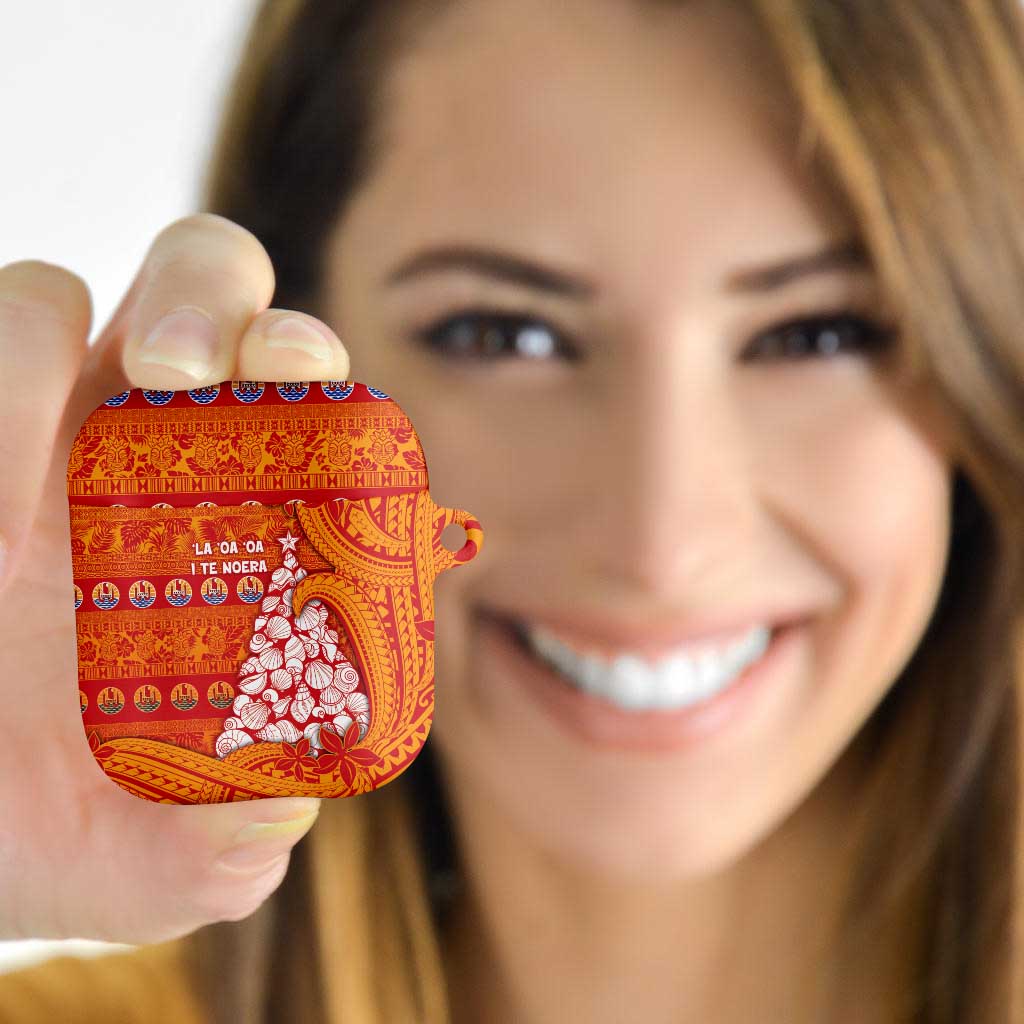 French Polynesia Christmas AirPods Case Seashell Xmas Tree Tribal Waves DT05 - Polynesian Pride