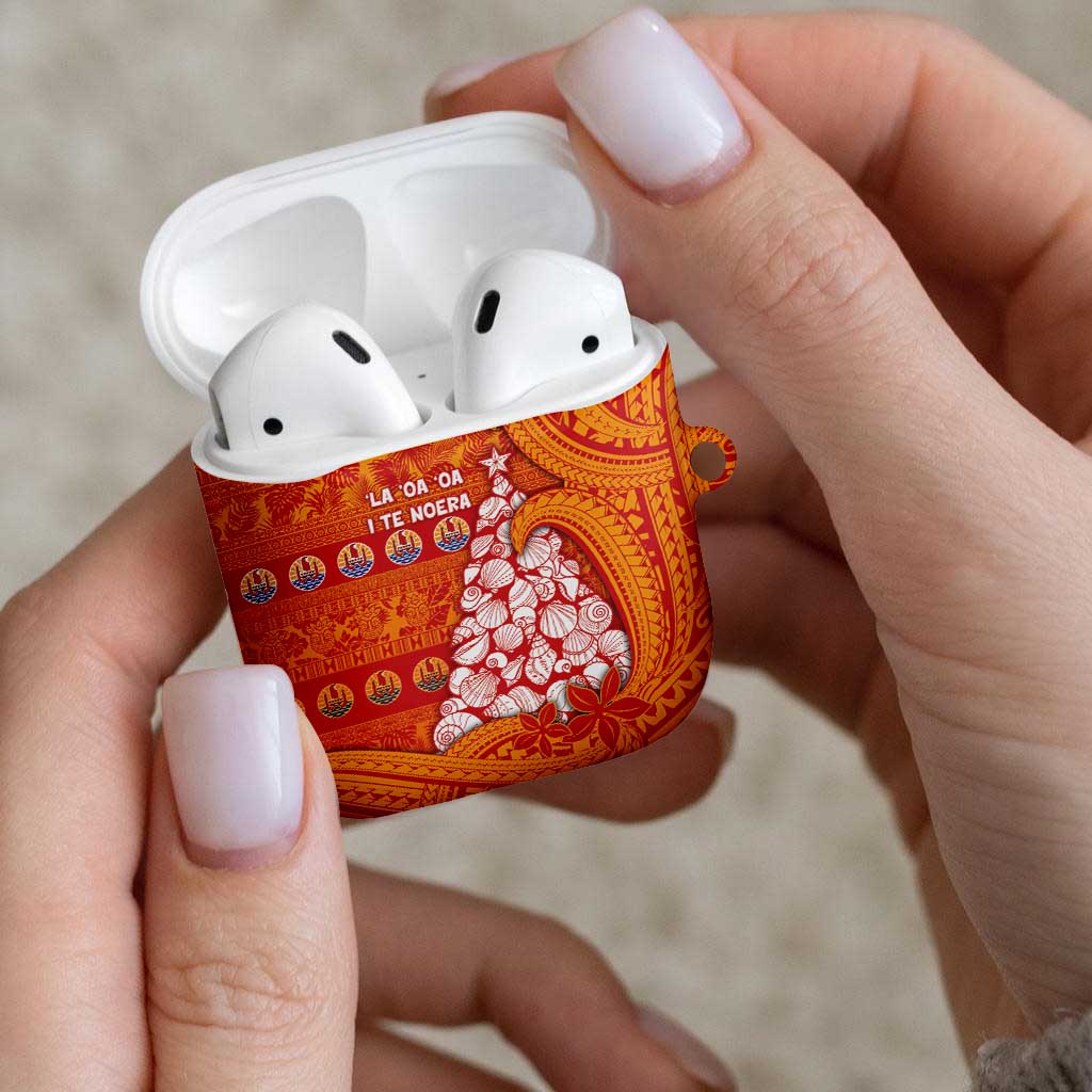 French Polynesia Christmas AirPods Case Seashell Xmas Tree Tribal Waves DT05 - Polynesian Pride