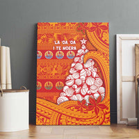 French Polynesia Christmas Canvas Wall Art Seashell Xmas Tree Tribal Waves - Polynesian Pride