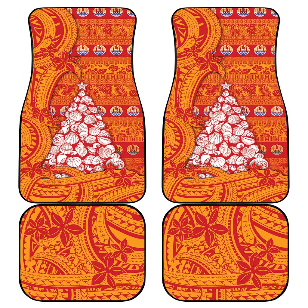 French Polynesia Christmas Car Mats Seashell Xmas Tree Tribal Waves DT05 - Polynesian Pride