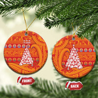 French Polynesia Christmas Ceramic Ornament Seashell Xmas Tree Tribal Waves - Polynesian Pride
