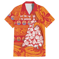 French Polynesia Christmas Family Matching Puletasi and Hawaiian Shirt Seashell Xmas Tree Tribal Waves - Polynesian Pride