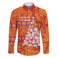 French Polynesia Christmas Family Matching Puletasi and Hawaiian Shirt Seashell Xmas Tree Tribal Waves - Polynesian Pride