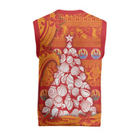 French Polynesia Christmas Knitted V-Neck Vest Seashell Xmas Tree Tribal Waves DT05 - Polynesian Pride