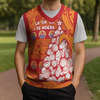 French Polynesia Christmas Knitted V-Neck Vest Seashell Xmas Tree Tribal Waves DT05 - Polynesian Pride