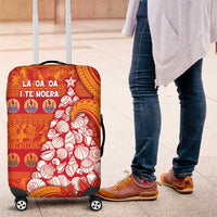 French Polynesia Christmas Luggage Cover Seashell Xmas Tree Tribal Waves DT05 Orange - Polynesian Pride