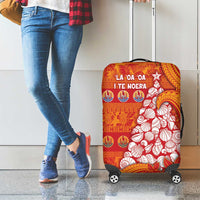 French Polynesia Christmas Luggage Cover Seashell Xmas Tree Tribal Waves DT05 - Polynesian Pride
