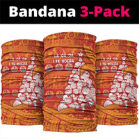 French Polynesia Christmas Neck Gaiter Seashell Xmas Tree Tribal Waves DT05 package One Size: 25*50cm Orange - Polynesian Pride
