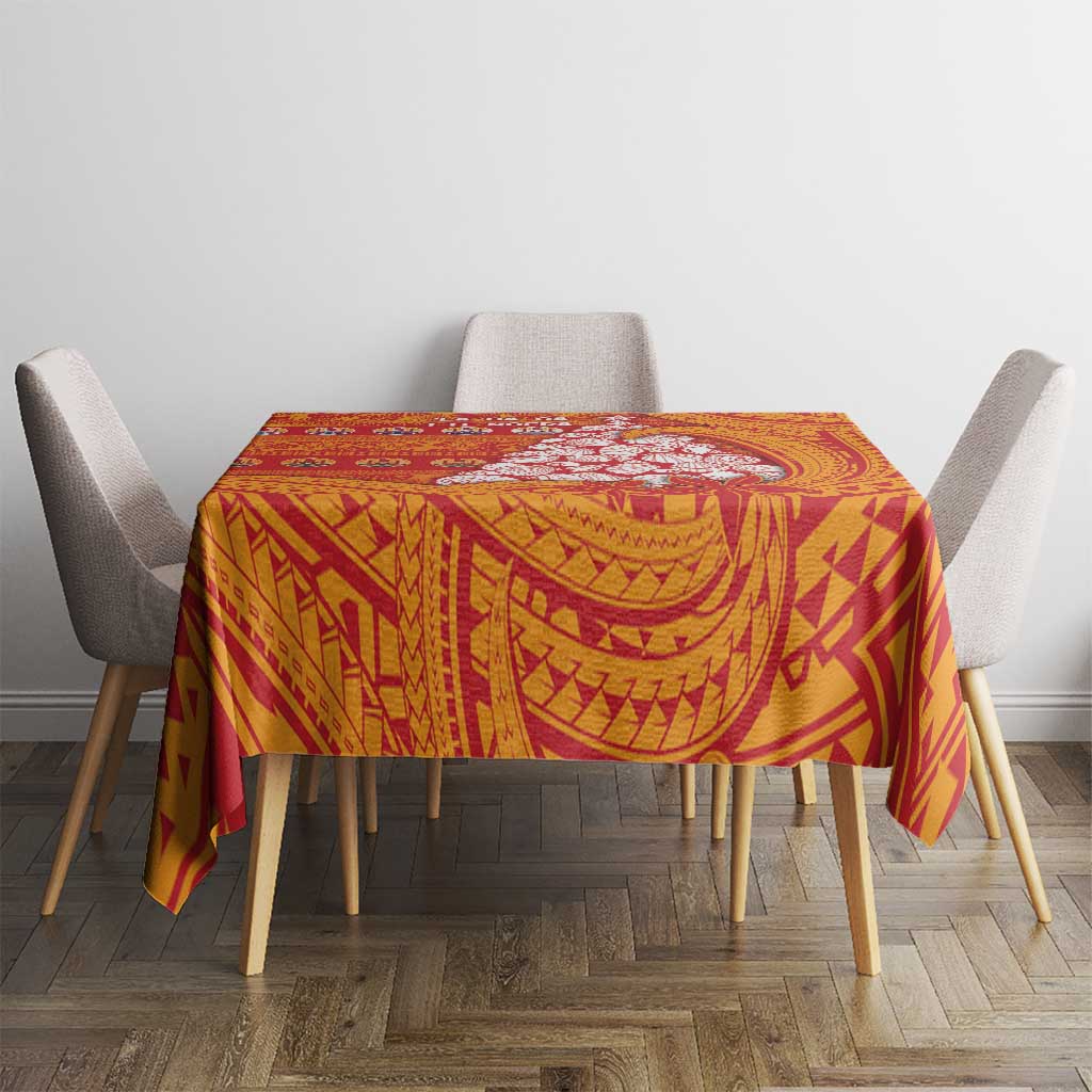 French Polynesia Christmas Tablecloth Seashell Xmas Tree Tribal Waves DT05 - Polynesian Pride