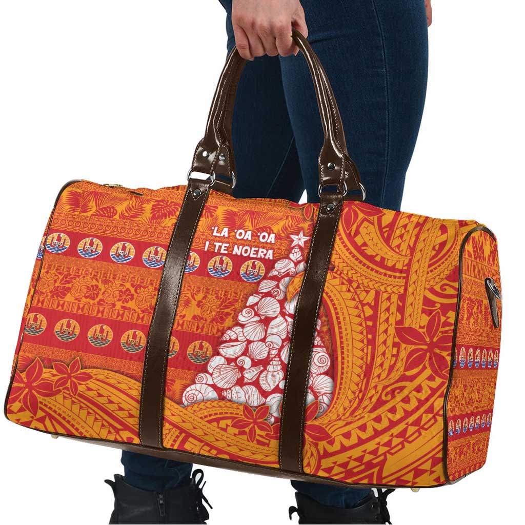 French Polynesia Christmas Travel Bag Seashell Xmas Tree Tribal Waves DT05 - Polynesian Pride