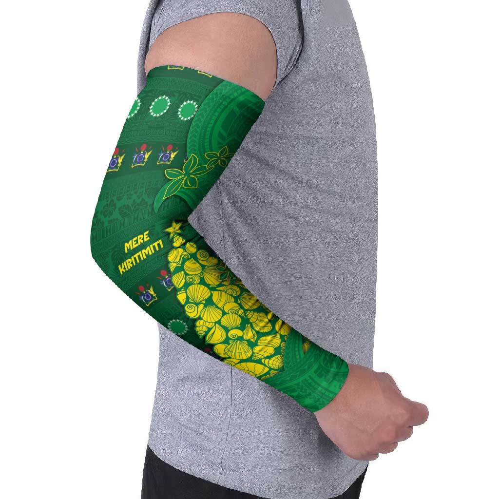 Cook Islands Christmas Arm Sleeves Seashell Xmas Tree Tribal Waves - Polynesian Pride