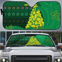 Cook Islands Christmas Auto Sun Shade Seashell Xmas Tree Tribal Waves - Polynesian Pride