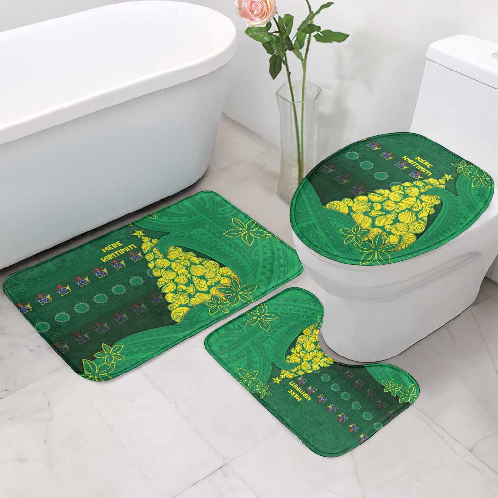 Cook Islands Christmas Bathroom Set Seashell Xmas Tree Tribal Waves - Polynesian Pride