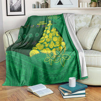 Cook Islands Christmas Blanket Seashell Xmas Tree Tribal Waves - Polynesian Pride