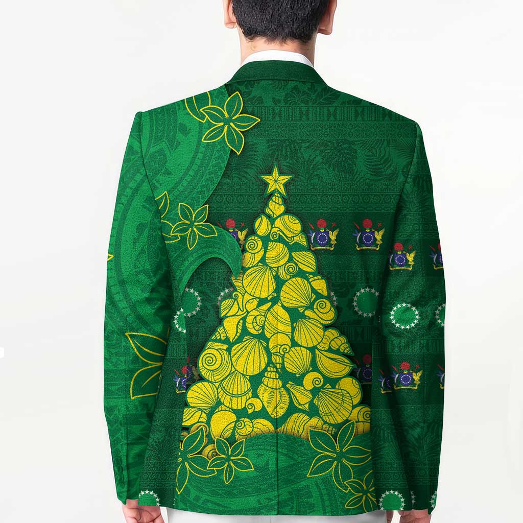 Cook Islands Christmas Blazer Seashell Xmas Tree Tribal Waves - Polynesian Pride
