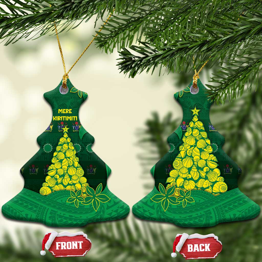 Cook Islands Christmas Ceramic Ornament Seashell Xmas Tree Tribal Waves - Polynesian Pride