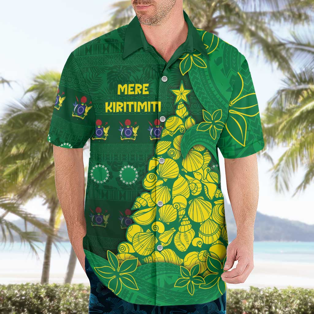 Cook Islands Christmas Hawaiian Shirt Seashell Xmas Tree Tribal Waves DT05 - Polynesian Pride
