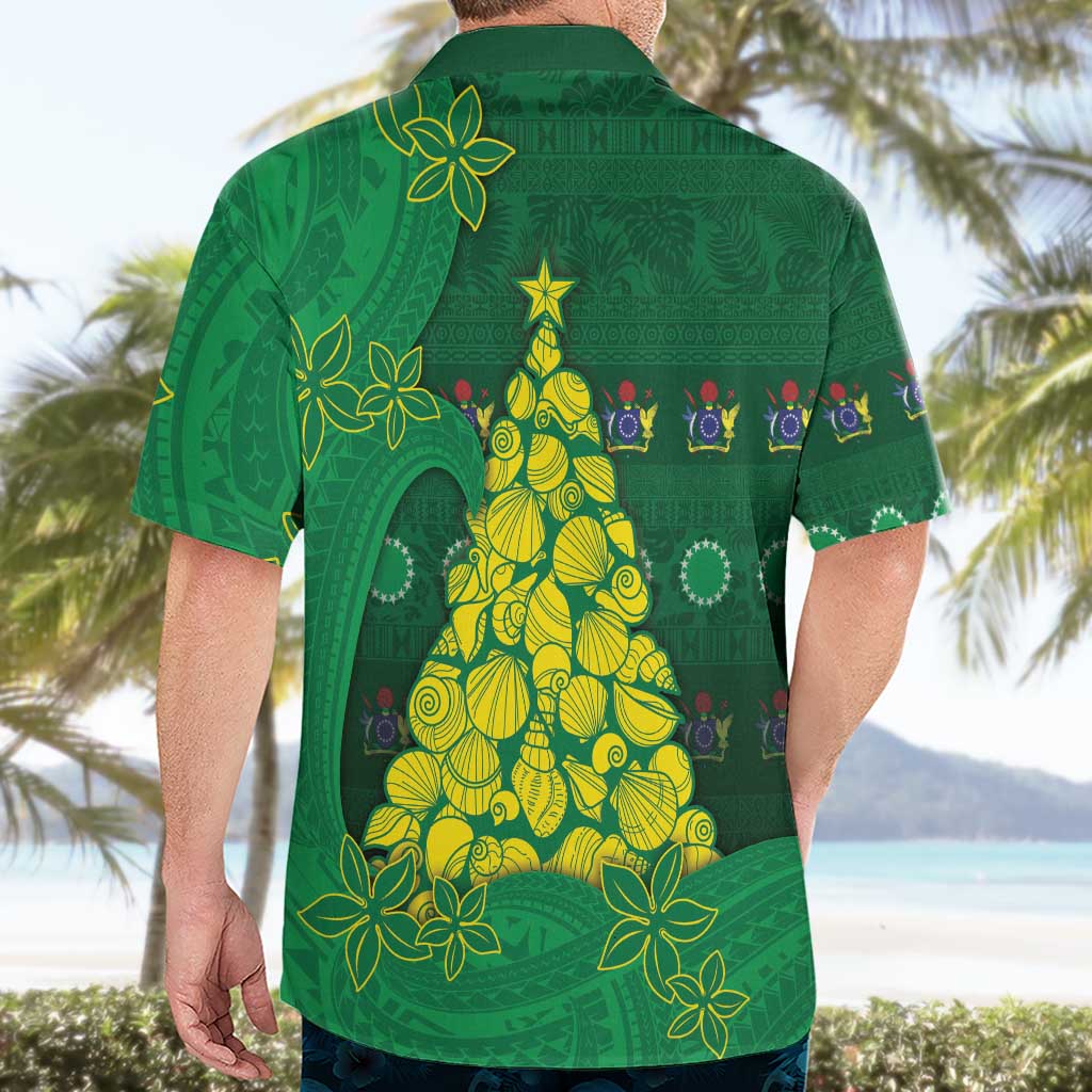 Cook Islands Christmas Hawaiian Shirt Seashell Xmas Tree Tribal Waves DT05 - Polynesian Pride