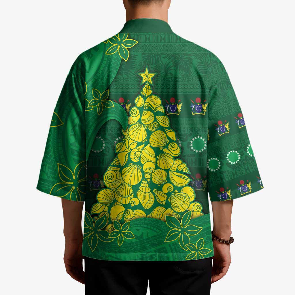 Cook Islands Christmas Kimono Seashell Xmas Tree Tribal Waves - Polynesian Pride