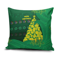 Cook Islands Christmas Pillow Cover Seashell Xmas Tree Tribal Waves - Polynesian Pride
