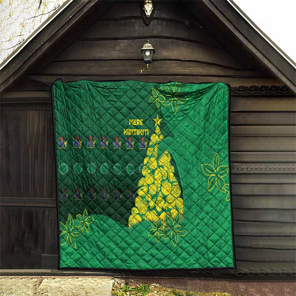 Cook Islands Christmas Quilt Seashell Xmas Tree Tribal Waves - Polynesian Pride