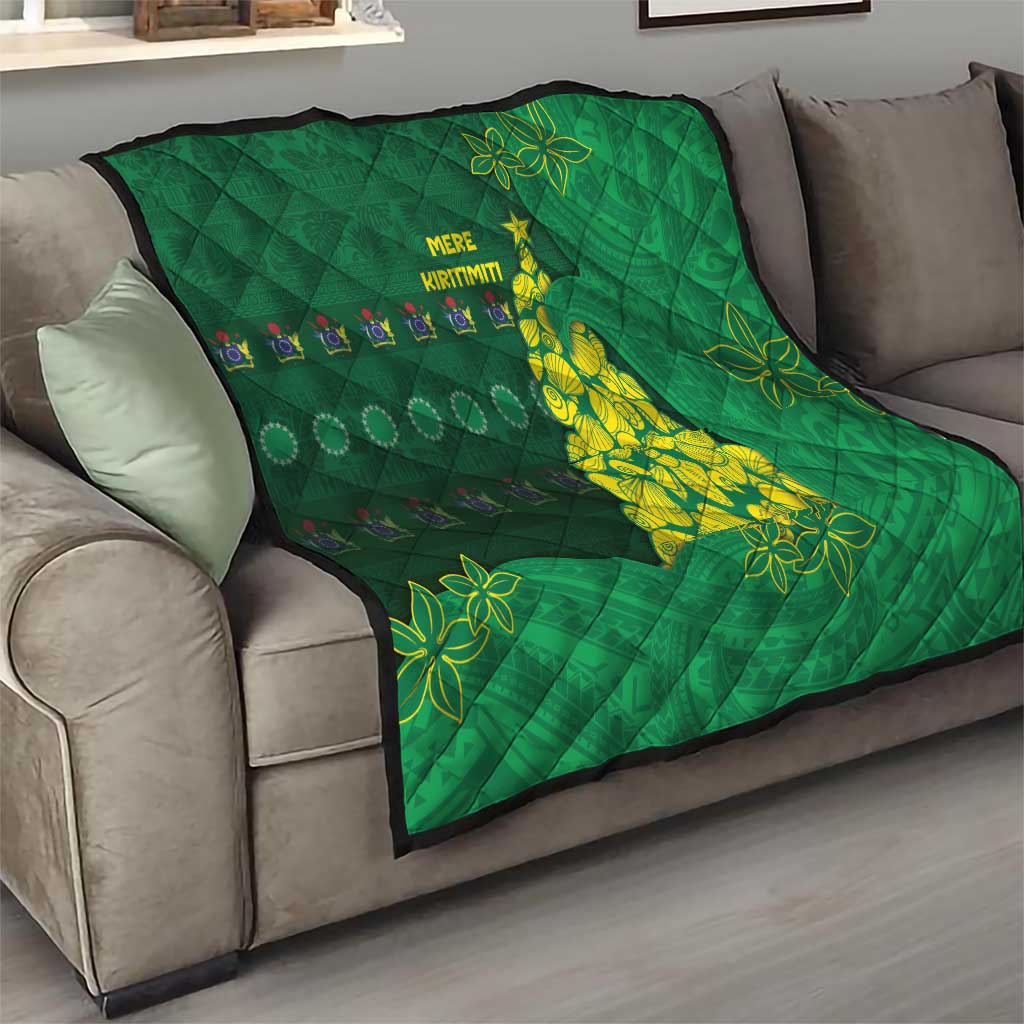 Cook Islands Christmas Quilt Seashell Xmas Tree Tribal Waves - Polynesian Pride